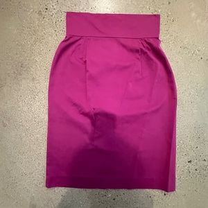 Fuchsia High waisted pencil skirt 100% cotton made in Italy Size 42 (Italy)